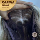 JBEXTENSION KARINA MONO Full Monofilament Handmade Full Lace Full Hand Tied Wig 14 Inches Blonde Mono Lace Handmade Futura Fiber Wig Glueless Wig KARINA MONO