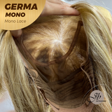 JBEXTENSION GERMA MONO Full Monofilament Handmade Full Lace Full Hand Tied Wig 14 Inches Honey Blonde Mono Lace Handmade Futura Fiber Wig Glueless Wig GERMA MONO