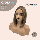JBEXTENSION 14 Inches Hazelnut Pre-Cut 13X6 Free Part Snowflake Lace Frontlace Bob Cut Glueless Wig GIOIA PRO - HAZELNUT【BENDY EAR TABS】