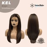 JBEXTENSION 22 Inches Brown Pre-Cut Snowflake Lace Frontlace Glueless Wig KEL BROWN