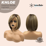 HOT OF SEASON - 12 Inches Bob Cut Hazelnut Blonde Highlight Pre-Cut Snowflake Lace Frontlace Glueless Wig KHLOE HAZELNUT BLONDE HIGHLIGHT【PERMATEASE】