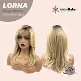 JBEXTENSION 18 Inches Honey Blonde Curly Pre-Cut Snowflake Lace Frontlace Glueless Wig LORNA SNOWFLAKE HONEY BLONDE【PERMATEASE】【BENDY EAR TABS】