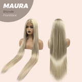 JBEXTENSION 38 Inches Super Long Straight Blonde Pre-Cut Frontlace Wig MAURA BLONDE