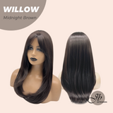 JBEXTENSION 22 Inches Natural Style Midnight Brown(Black/Brown) Wig WILLOW MIDNIGHT BROWN