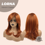 JBEXTENSION 18 Inches Vibrant Copper Curly Women Fashion Full Machine Wig With Bangs LORNA VIBRANT COPPER【PERMATEASE】