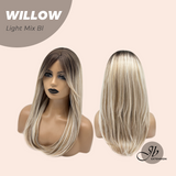 JBEXTENSION 22 Inches Natural Style Light Mix Blonde Wig with Wispy Bangs WILLOW LIGHT MIX BLONDE