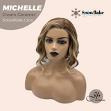 JBEXTENSION 10 Inches Cream Caramel Pre-Cut Side Part Snowflake Lace Frontlace Glueless Wig MICHELLE CREAM CARAMEL【BENDY EAR TABS】