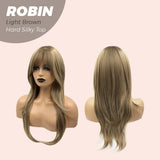 JBEXTENSION 22 Inches Light Brown Wolf Cut 3.5X4 Hard Silky Top Natural Scalp Effect Wig ROBIN LIGHT BROWN