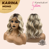 JBEXTENSION KARINA MONO Full Monofilament Handmade Full Lace Full Hand Tied Wig 14 Inches Blonde Mono Lace Handmade Futura Fiber Wig Glueless Wig KARINA MONO