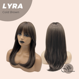 JBEXTENSION 18 Inches Cold Brown Wig with Bangs LYRA COLD BROWN