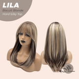 JBEXTENSION 20 Inches Scalpiana Biscuit Blonde Wolf Cut 3.5X4 Hard Silky Top Natural Scalp Effect Wig with Bangs LILA BISCUIT BLONDE