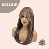 JBEXTENSION 22 Inches Chestnut Brown with Honey Blonde Highlights Wig WILLOW