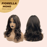 JBEXTENSION FIORELLA MONO Full Monofilament Wig 17 Inches Brown Curly Full Mono Lace Wig FIORELLA MONO