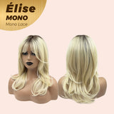 JBEXTENSION ÉLISE MONO Full Monofilament Wig 16 Inches Dirty Blonde With Dark Root Curly Mono Lace Glueless Wig Élise Mono