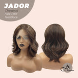 JBEXTENSION 10 Inches Chestnut Brown Curly Lace Front Wig.Pre Plucked 13*3 HD Transparent Lace Frontal Handmade Futura Fiber Swiss Lace Synthetic Fiber Wig JADOR CHESTNUT