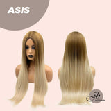 JBEXTENSION 26 Inches Light Blonde With Brown Root Straight Wig ASIS