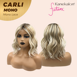 [PRE-ORDER] JBEXTENSION CARLI MONO Monofilament Handmade Wig 6X5 Full Monofilament Hand Tied Top Wig 14 Inches Mix Blonde Wave Mono Lace Wig With Anti-slip Silicone Strips Glueless Wig CARLI MONO