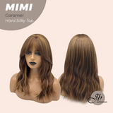 HOT OF SEASON - 16 Inches Scalpiana 3.5X4 Hard Silky Top Natural Scalp Effect Caramel Body Wave Wig With Bangs Wig MIMI SILK TOP CARAMEL