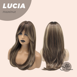 JBEXTENSION 21 Inches Natural Style Hazelnut Wig with Bangs LUCIA HAZELNUT
