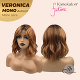 JBEXTENSION VERONICA MONO Full Monofilament Wig 12 Inches Auburn Wave Mono Lace Wig With Anti-slip Silicone Strips Glueless Wig VERONICA MONO AUBURN