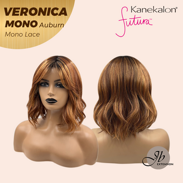 JBEXTENSION VERONICA MONO Monofilament Handmade Wig 6X5 Full Monofilament Hand Tied Top Wig 12 Inches Auburn Wave Mono Lace Wig With Anti-slip Silicone Strips Glueless Wig VERONICA MONO AUBURN【BENDY EAR TABS】