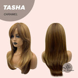 JBEXTENSION 24 Inches Wolf Cut Caramel Women Wig With Bangs TASHA CARAMEL