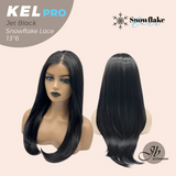 JBEXTENSION 22 Inches Jet Black Pre-Cut 13X6 Free Part Snowflake Lace Frontlace Glueless Wig KEL PRO - JET BLACK【BENDY EAR TABS】