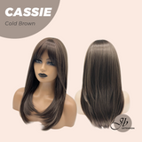 JBEXTENSION 19 Inches Long Cold Brown Wig with Bangs CASSIE COLD BROWN