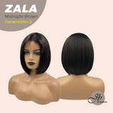 JBEXTENSION GENERATION FIVE 12 Inches Bob Cut Midnight Brown( Black/Brown) Wig ZALA G5 MIDNIGHT BROWN ( Black/Brown)