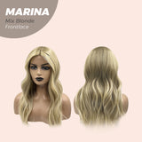 JBEXTENSION 20 Inches Mix Blonde Wave Pre-Cut Frontlace Glueless Wig MARINA MIX BLONDE