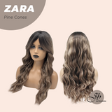 JBEXTENSION 25 Inches Wave Pine Cones Wig with Bangs ZARA PINE CONES