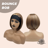 JBEXTENSION 10 Inches Bob Cut Honey Chestnut Balayage Headband Wig BOUNCE BOB