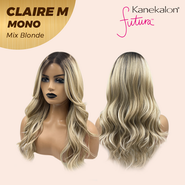 JBEXTENSION CLAIRE MONO MIX BLONDE Partial Monofilament Wig 22 Inches Mix Blonde Partial Mono Lace Glueless Wig CLAIRE MONO MIX BLONDE【BENDY EAR TABS】