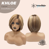 JBEXTENSION 12 Inches Bob Cut Camel Pre-Cut Snowflake Lace Frontlace Glueless Wig KHLOE CAMEL【PERMATEASE】【BENDY EAR TABS】- M/L