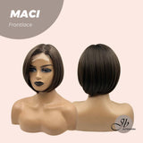 JBEXTENSION 10 Inches Bob Cut Brown Side Part Frontlace Glueless Wig MACI