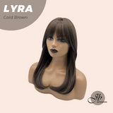 JBEXTENSION 18 Inches Cold Brown Wig with Bangs LYRA COLD BROWN