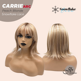 [PRE-ORDER] JBEXTENSION 11 Inches Short Hair Peach Blonde Pre-Cut Arc Snowflake Lace Frontlace Glueless Wig with Bangs CARRIE PEACH BLONDE【BENDY EAR TABS】