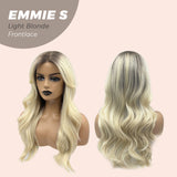 JBEXTENSION 22 Inches Curly Light Blonde Pre-Cut Frontlace Wig EMMIE S