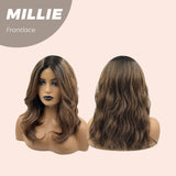 [PRE-ORDER] JBEXTENSION 17 Inches Wave Mocha With Dark Root Pre-Cut Frontlace Glueless Wig MILLIE