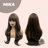 JBEXTENSION 26 Inches Nature Brown Curly Wig With Bangs MIKA