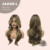 JBEXTENSION 24 Inches Blonde Highlight Curly Lace Front Wig.Pre Plucked 13*4 HD Transparent Lace Frontal Handmade Futura Fiber Swiss Lace Synthetic Fiber Pre-Cut Lace Glueless Wig JADOR L