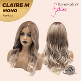 JBEXTENSION CLAIRE MONO Partial Monofilament Wig 22 Inches Apricot Curly Partial Mono Lace Glueless Wig CLAIRE MONO APRICOT【BENDY EAR TABS】