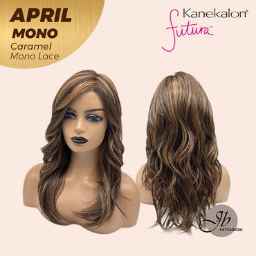 JBEXTENSION APRIL MONO Monofilament Handmade Wig 6X5 Full Monofilament Hand Tied Top Wig 18 Inches Caramel Mono Lace Wig With Anti-slip Silicone Strips Glueless Wig APRIL MONO CARAMEL【BENDY EAR TABS】