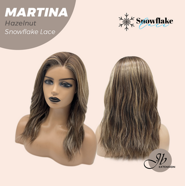 JBEXTENSION 17 Inches Wave Hazelnut Pre-Cut Side Part Snowflake Lace Frontlace Glueless Wig MARTINA HAZELNUT【BENDY EAR TABS】