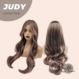 JBEXTENSION 26 Inches Long Curly Camel Pink Wig JUDY CAMEL PINK