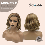JBEXTENSION 10 Inches Cream Caramel Pre-Cut Side Part Snowflake Lace Frontlace Glueless Wig MICHELLE CREAM CARAMEL【BENDY EAR TABS】
