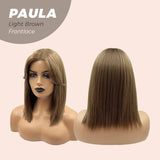 JBEXTENSION 12 Inches Bob Cut Light Brown Straight Pre-Cut Frontlace Wig PAULA LIGHT BROWN