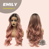 JBEXTENSION GENERATION FIVE 26 Inches Curly Ombre Pink Women Wig Without Bangs EMILY G5