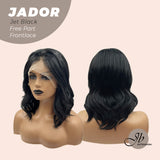 JBEXTENSION 10 Inches Jet Black Curly Lace Front Wig.Pre Plucked 13*3 HD Transparent Lace Frontal Handmade Futura Fiber Swiss Lace Synthetic Fiber Wig JADOR BLACK