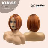 JBEXTENSION 12 Inches Bob Cut Copper Pre-Cut Snowflake Lace Frontlace Glueless Wig KHLOE COPPER